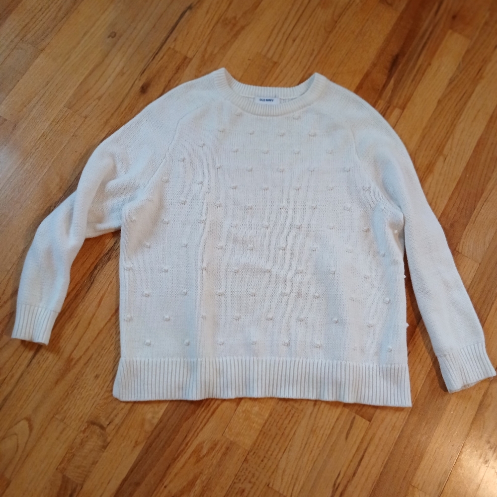 Old Navy White Dot Sweater